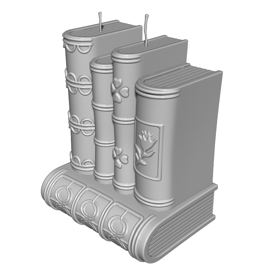 مدل سه بعدی - دکوری - گیم - بازی - فیلم - پرینت سه بعدی Book Candle Concept  3D Model For 3D Print - Made By Ptm Art Center - Designer : Amir Rezaeyan - instagram : ptm_top - 3D Print Hand Made