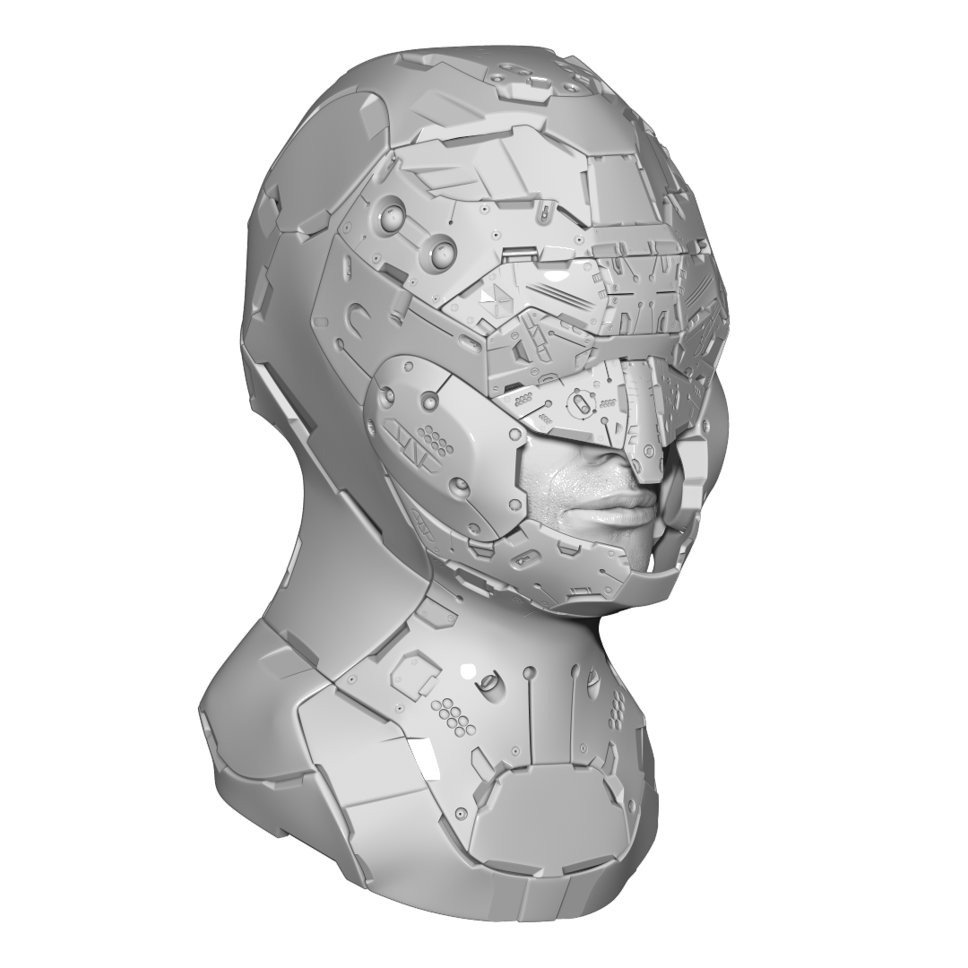مدل سه بعدی - دکوری - گیم - بازی - فیلم - پرینت سه بعدی Robot Head Concept 3D Model For 3D Print - Made By Ptm Art Center - Designer : Amir Rezaeyan - instagram : ptm_top - 3D Print Hand Made